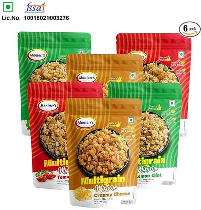 Maniarr's Roasted Multigrain Mixture Combo |Creamy Cheese Lemon Mint & Tomato| 3 Flavours