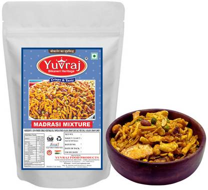 Yuvraj Food Product Madrasi mixture Namkeen Snacks 200 gm pack