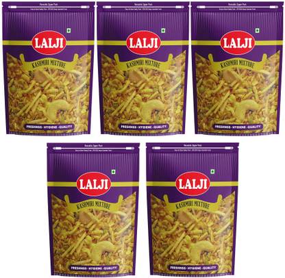 lalji Kashmiri Mixture 2Kg (400Gm x 5) Bikaneri Namkeen Crispy Healthy Snack