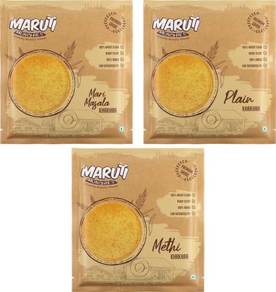 MM ENTERPRISE Maruti Munchies Old is Gold Combo Pack Masala, Methi & Plain Khakhra