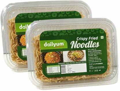 dailyum Crispy Fried Noodles | Pack of 2 | 200 Gram Each | For Chinese Bhel, Soups