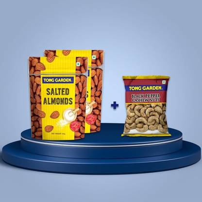 TONG GARDEN Combo 335g - 150g Salted Almonds (2pcs) and TG 35g Black Pepper Cashewnuts -1Pc