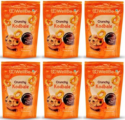 WellBe Kodbale Original Flavour Healthy Ingredients No cholesterol, 135gm x Pack of 6