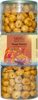 Mithila Munchies Tangy Tomato Roasted & Flavored Makhana Jar|Phool Makhana