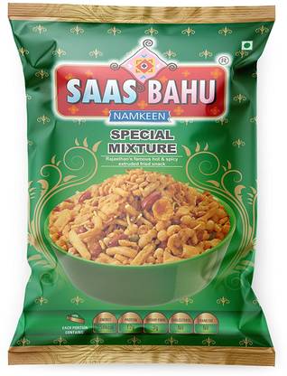 saas bahu Special Tasty Mixture Namkeen 800gm combo (Pack of 2, 400gm Each) Mix Namkeen