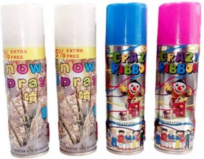 CICB ENJOY Snow Spray & Thread Spray for All party & Decorations(Pack of 2+2=4)) Snow Spray