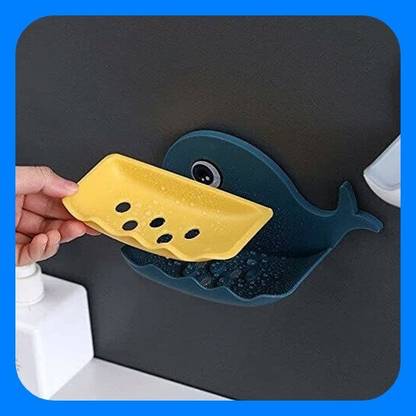 SJK Fish Shape Cute Adhesive Waterproof Wall Mounted Soap Dish x1.105_sc35