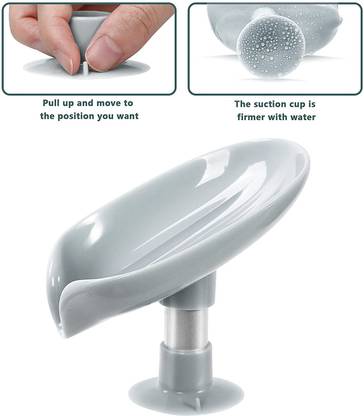 SNAAA ENTERPRISES Leaf Shaped No Drill/No Screw Self Draining Soap Holder X2.115