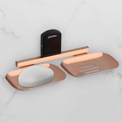 Plantex 304 Grade Stainless Steel Double Soap Dish Stand/Soap Storage for Bathroom(Parv)