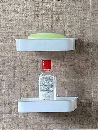 Sokmak Cutlery Kitchen Rack Plastic 2PC Self Adhesive Wall Mounted Platic new Design Soap Holder For Bathroom, Home