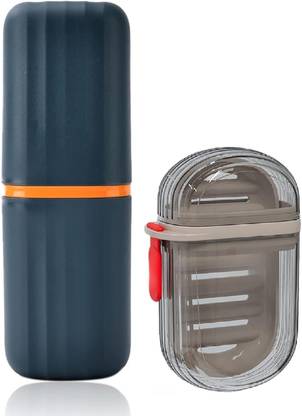 Craftbin Combo of Portable Travel Soap Box Case and Travel Toothbrush Case