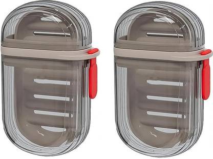 Romp and Role Transparent Travel Soap Box, Snap Lock with Tray for Picnic, Home, Bathroom