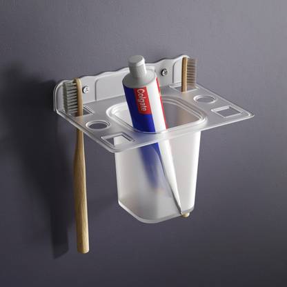 GLOXY 6 Slot Toothbrush Stand with Toothpaste Holder