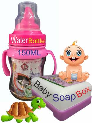 Dr-Gentle Soft Spout Sipper for Baby, Leak Proof 150ml With Powder Box Polypropylene water bottle Tongs