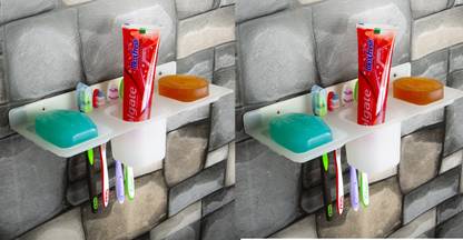 Savorier Plastic 4 in 1 Soap Dish of ABS Plastic Unbreakable for Bathroom
