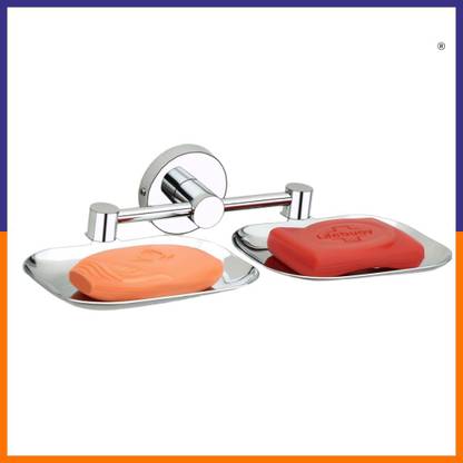 ZAPEX Soap Dish Holder, Stainless Steel Storage Saver Rack for Home Kitchen Bathroom Shower Self Adhesive Wall Mounted Soap Sponge Holder