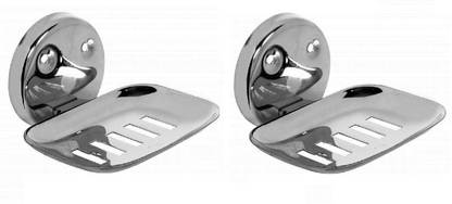 LABATHWAYS Premium Stainless Steel Soap Dish Soap Holder Soap Stand (Pack of 2)