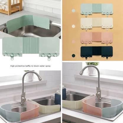 ZWINKO ater Splash Guard Silicone Kitchen Sink Water Splash Guard Sink Baffle Board