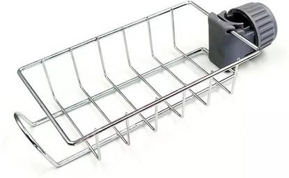 Caringkart Kitchen sponge holder dish rag holder stainless steel faucet storage rack