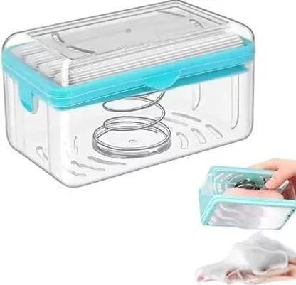 krishva 2-in-1 Portable Soap Dish & Soap Dispenser with Roller and Drain Holes