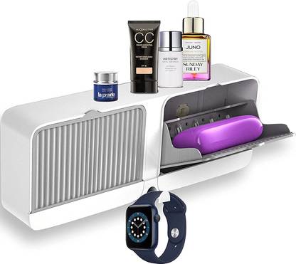 JUDEE Wall Mounted Soap Box with Lid Double Grids Soap Bathroom Soap Holder