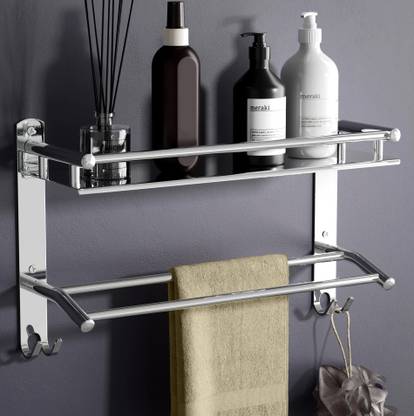GRIVAN Premium Multipurpose Bathroom Shelf/rack/stand/holder With Towel Rod