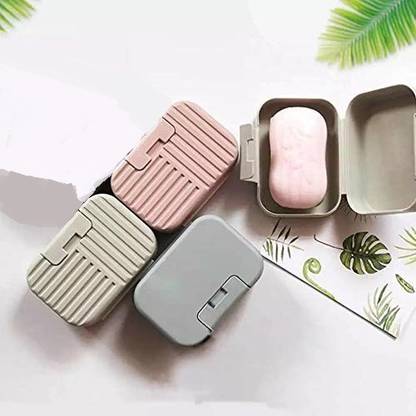 Nabhya SET OF 4 Plastic Soap Box Case Holder for Indoors Travel Home Use for Bathroom