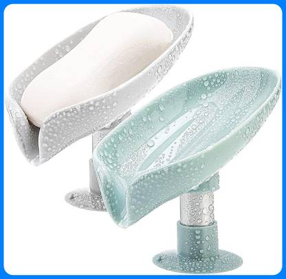 SJK Pack of 1 Lotus Leaf Shaped Self Draining No Drill/No Screw Soap case_sc13