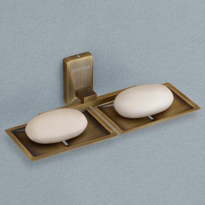 Plantex 304 Grade Stainless Steel Crystal Double Soap Dish/Soap Storage for Bathroom