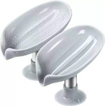 Fancy Leaf-Shape Self Draining Creative Soap Box Kitchen Bathroom Shower Counter Sink