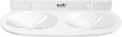 GLOXY Double Soap Holder | Acrylic Soap Dish Stand for Bathroom and Kitchen Acrylic Wall Shelf