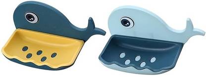 Qrex Pack of 4 Cute Dolphin Shaped Self Adhesive Wall Mounted Soap Case x4.82