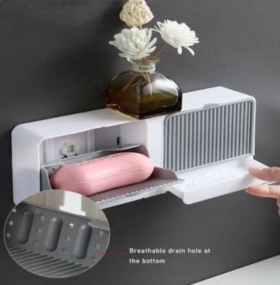 LILA ENTERPRISE No-Drilling Clamshell soap Box Wall-Mounted ^^