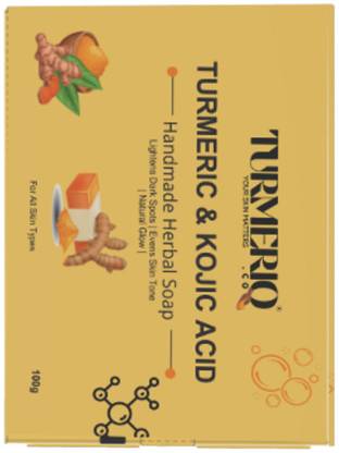 TURMERIQ Kojic Acid & Turmeric Soap Pack of 2 | Skin Brightening & Dark Spot Removal Bar