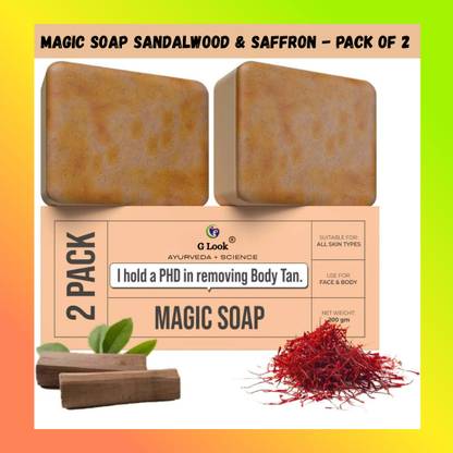 G LOOK Sandalwood & Saffron Skin Glow Soap – Herbal Brightness Bar