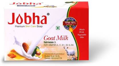 JOBHA गोट मिल्क सोप विथ बटर फ्रूट एंड स्वीट आलमंड ऑइल 100gm