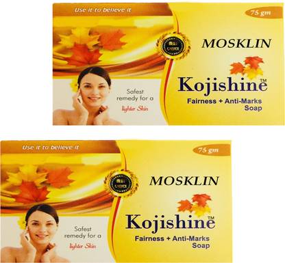 MOSKLIN KOJISHINE FAIRNESS SOAP FOR FAIRNESS & ANTI MARKS PACK OF 75gm x 2
