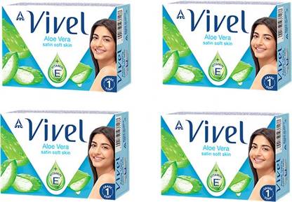 Vivel Aloe Vera Bathing Soap with Vitamin E for Soft Skin, for Women & Men