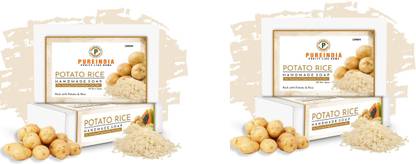 pureindia Potato Rice Soap Handmade for Reduces Tanning & Pigmentation Pack 2