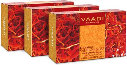 vaadi Herbals Luxurious Saffron Soap - Skin Whitening Therapy (Pack of 3) (75 gms x 3)