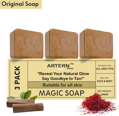 Artern Magic Soap Sandal Wood And Saffron for DeTan and Glowing2 Brightening Skin