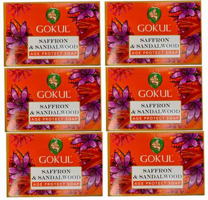 GOKUL SAFFRON & SANDAL WOOD AGE PROTECT SOAP PACK OF 6