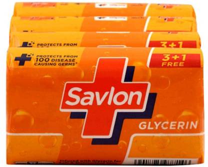 Savlon Glycerin soap with germ protection soap 75×4 *(pack of 4)*300g