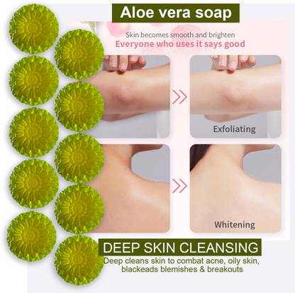 TERIHAR Moisturizing & Hydrating Aloevera Bath Bar (100GM) (PACK OF 10)