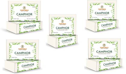pureindia Handmade Camphor Soap All day freshness For Body And Face Pack Of 5