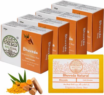 bhuveda natural soap bar haldi chandan