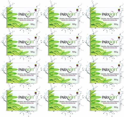 parasoft Moisturising Soap with Goodness of Aloe Vera-100g(Pack of 12)