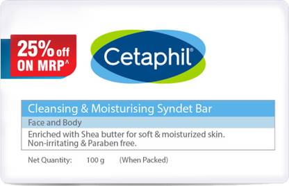 Cetaphil Cleansing Moisturizing Syndet Bar - (100gm)