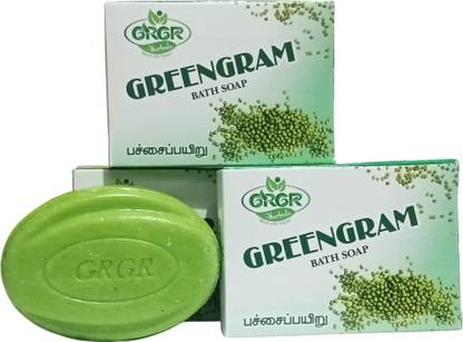 GRGR Green gram bath soap pack of 6-600gm