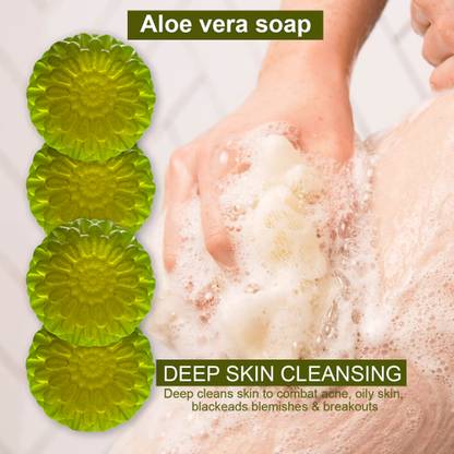 CHITAKSH Organic Aloe Vera Soap with Healing Properties (100GM) (PACK OF 4)